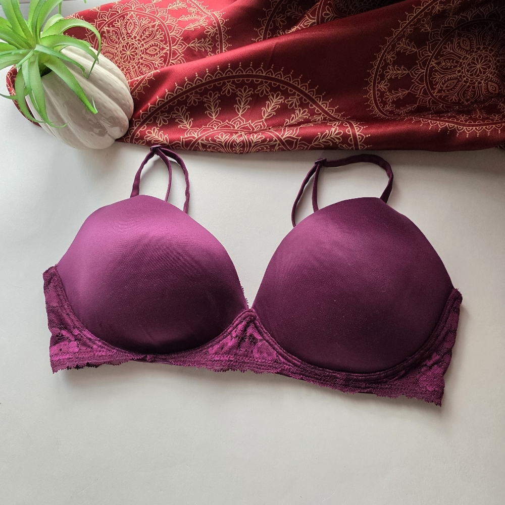 Victoria's Secret No Wire Nursing Bra Burgundy Size 36D